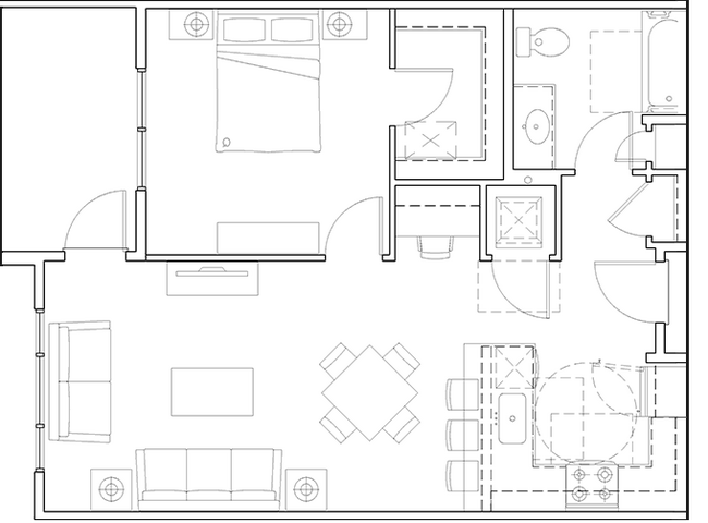 1 Bed 1 Bath A 2116 floor plan